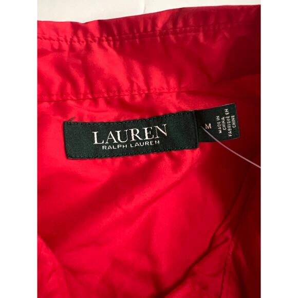 Lauren Ralph Lauren Deep Red Cotton Tie Front Shirt 200747474002 Size M NWT - Picture 5 of 16